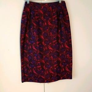 Vintage Dress Fuschia and Purple Pencil Skirt